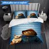 3PCS Red Hat Bear In The City Bedding Set,Including 1pc Duvet Cover And 2pcs Pillowcases Perfect for Bedroom, Dormitory, Fan Christmas gift