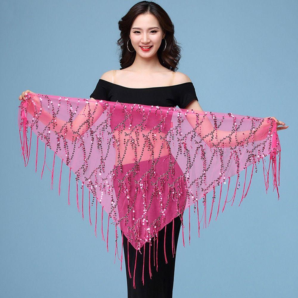 Сексуальные сценические костюмы Блестки Поясная цепочка Пояс для танца живота Юбка танцовщицы Шаль для бедер