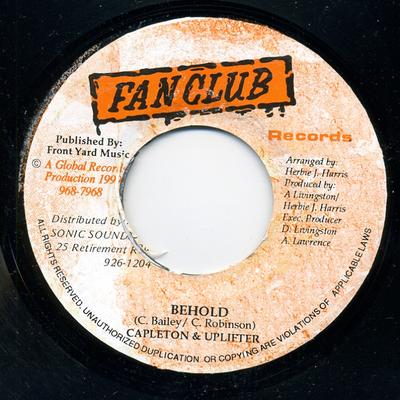 7-дюймовая пластинка CAPLETON & UPLIFTER - Behold GRL376101 Запись фан-клуба 1998 Ямайка Регги, Ска и Даб Б/У