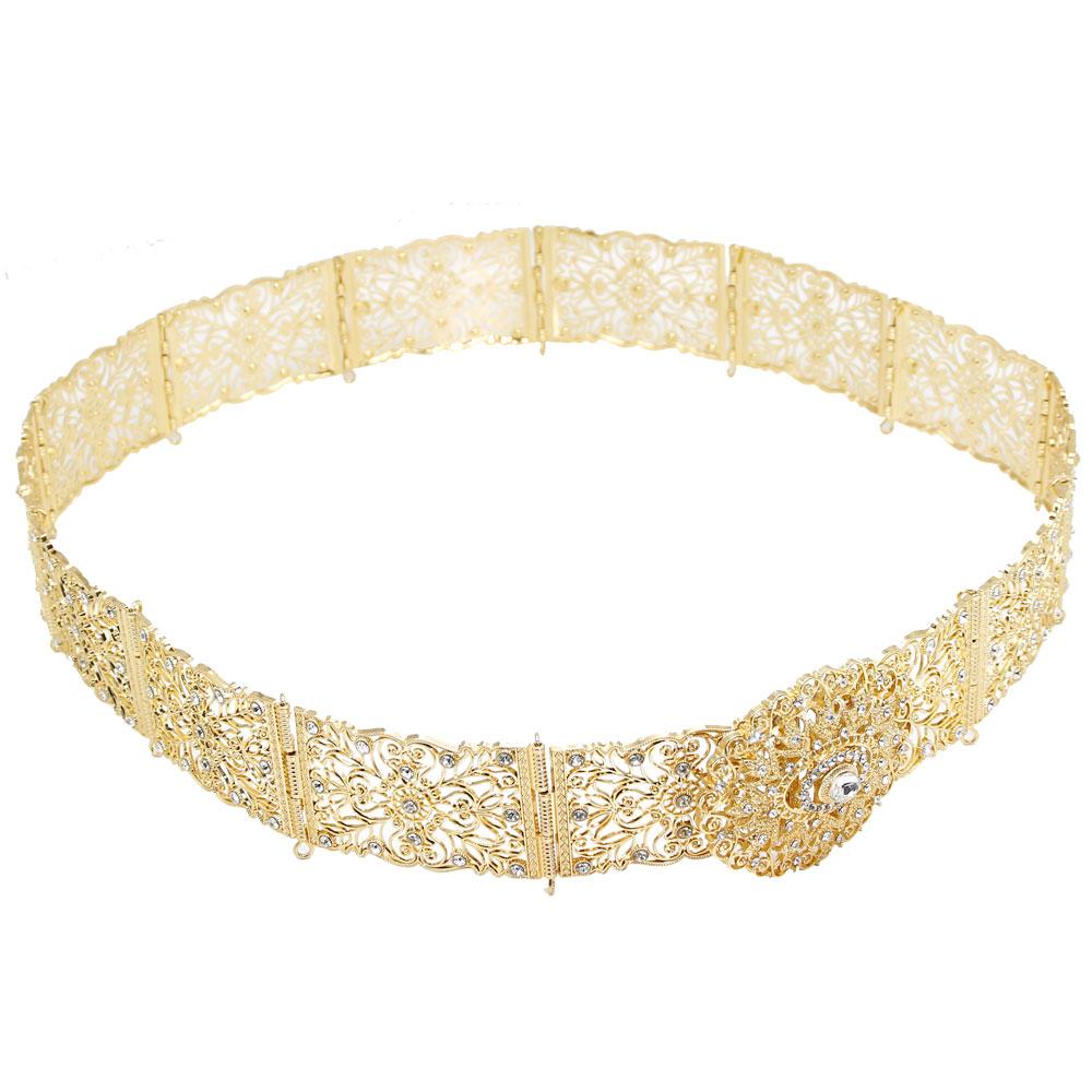 Traditional Golden Belt Waist Chain Bride Wedding Accessory Hollowed Design Jewelry Gift 2023