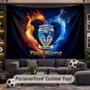Wall Hanging Tapestry Custom NameWarrington Wolves FC Pattern Personalized Printed Fabric Wall Decor