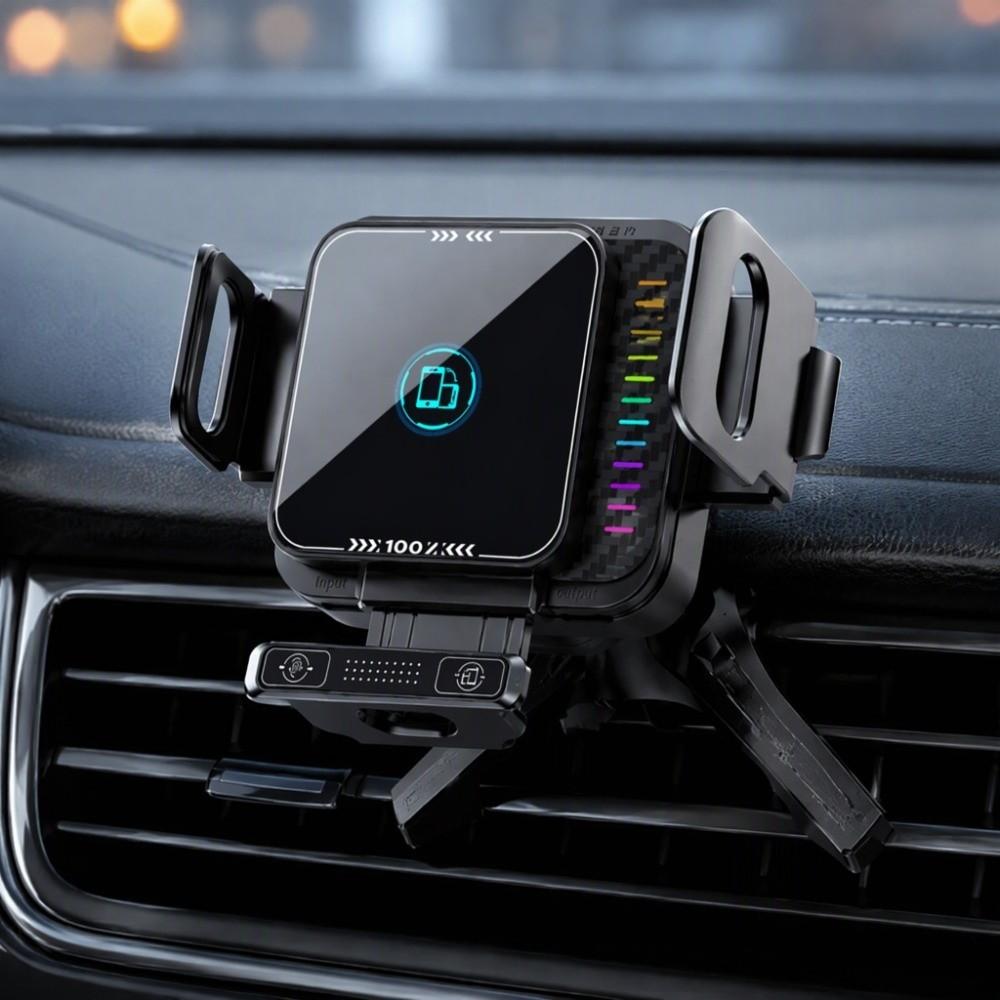 90 Degree Rotation Wireless Car Charger Auto Landscape Car Mount Stand Vehicle Navigation