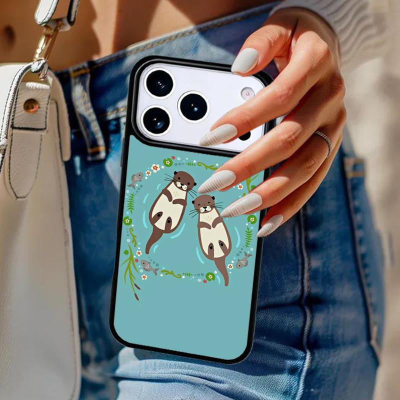 Чехол для телефона с животным Морская выдра Для iPhone 17 Air 14 15 13 12 Max Чехол Для Apple 16e 11 Pro Max Plus Coque