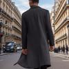Новая удлиненная британская мужская длинная ветровка шерстяное пальто мужское шерстяное пальто