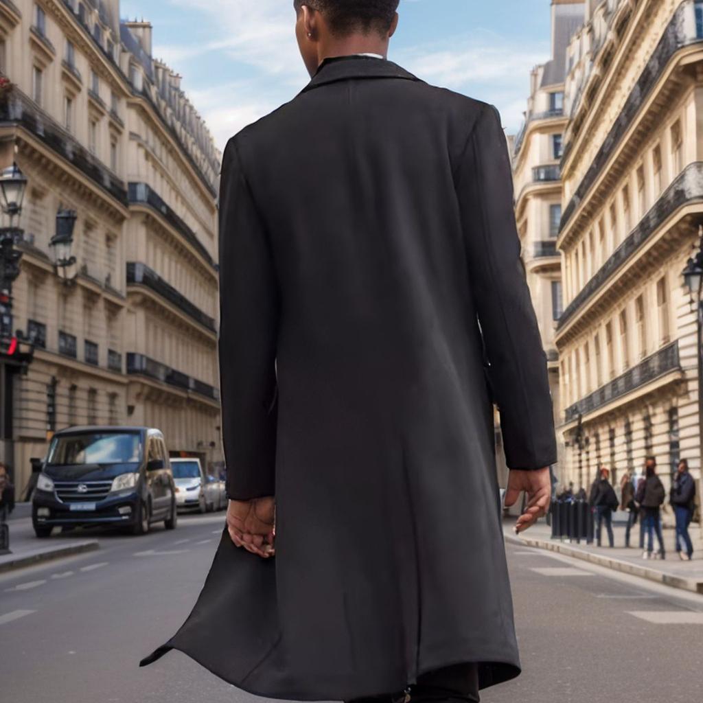 Новая удлиненная британская мужская длинная ветровка шерстяное пальто мужское шерстяное пальто