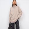 Autumn and winter new semi-turtleneck street simple loose knitted jumper ol commuter long-sleeved sweater women
