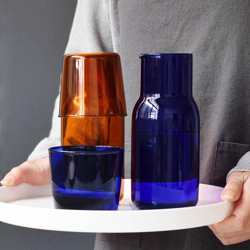 Nordic Style Colored Glass Transparent Pot Cup Set For One Person Drinking Heat-Resistant Flower Tea Cup New Coffee Milk Cup
