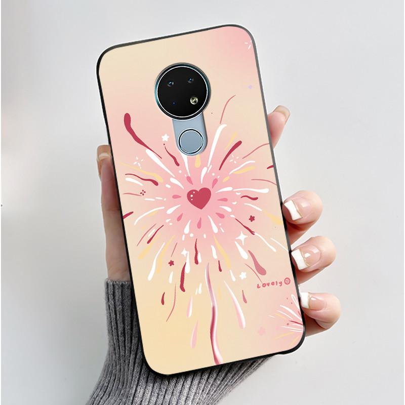 Милый Чехол Для Nokia 6.2 / Nokia 7.2 Fundas Capa Печатный Корпус Защитная Крышка Мягкий Силикон Мультяшный Черный Корпус Coque