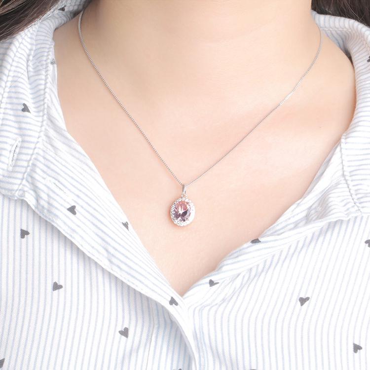 Umcho Роскошный розовый сапфировый кулон с морганитом, юбилей, день рождения, День святого Валентина, ювелирные изделия, подарки для женщин, жены и девочек