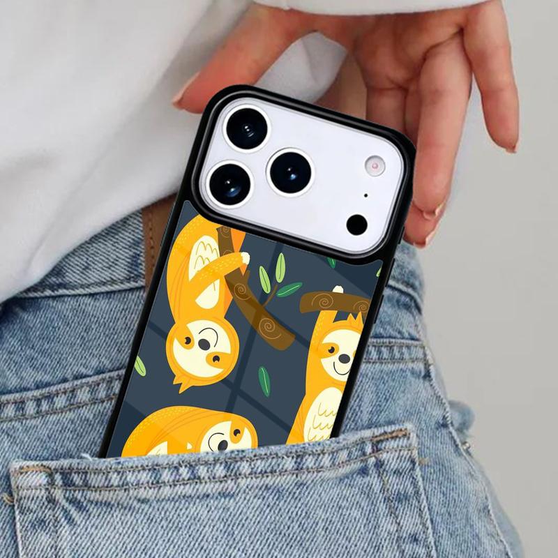 Милый чехол для телефона с ленивцем, заряженным кофеином, для iPhone 16e 15 14 13 12 17 Pro Max Plus Air 17pro Чехол Coque