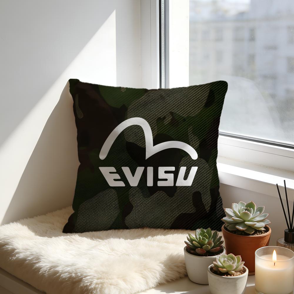 Evisufashion Чехол на подушку с логотипом Evisu Уютная бархатная декоративная подушка Мягкая теплая подушка для дивана кровати