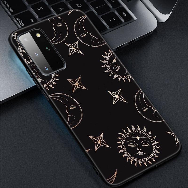 Witches Moon Tarot Mystery Totem Phone Case For Samsung Galaxy S22 Pro S21 S20 Ultra FE S10 Lite S9 S8 Plus S10E 5G Black Cover