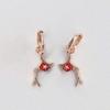 OR D`OR Coral Pendant One-Touch Earrings