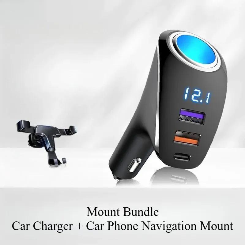 Car Charger Super Fast Charging Expansion Multi-function Interface Usb Cigarette Lighter Adapter Plug Automobiles Accessories