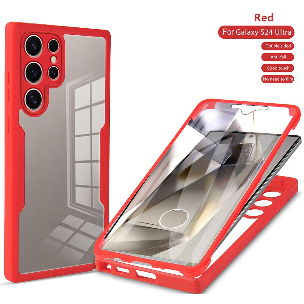 360 Полный Защитный Прозрачный Чехол Для Samsung S25 S24 Ultra S23 Plus S22 S21 FE A55 A35 A25 A54 A34 A14 A73 A53 Мягкий Чехол