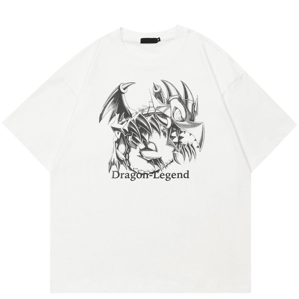 Streetwear Dragon Graphic T-Shirt Cotton Unisex Tops Tees Summer Short Sleeves T Shirt