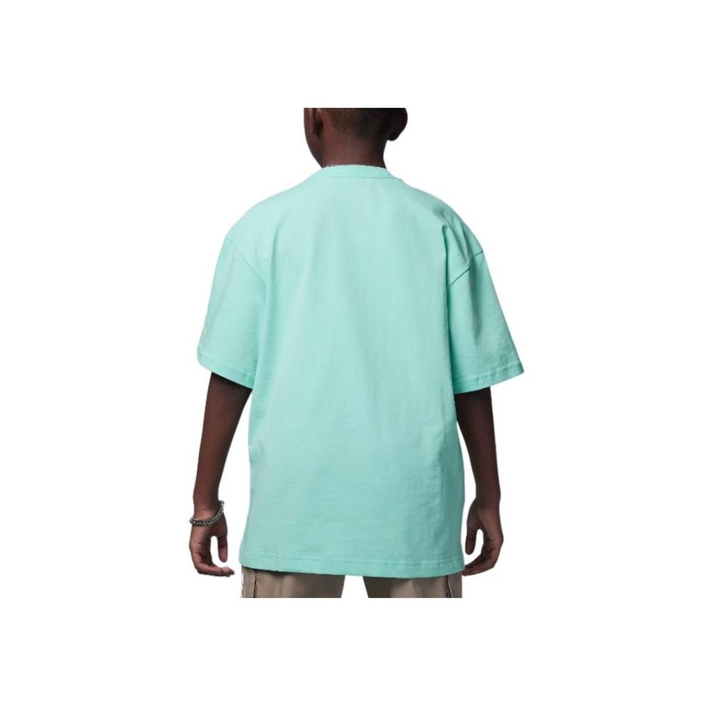 Jordan Детский свитер Varsity Jumpman с круглым вырезом и буквенным принтом, футболка с коротким рукавом, детские топы, цвет зеленый FV2530-323