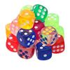 10/20pcs 14mm Acrylic Colour Transparent Rounded Dice Party Entertainment Drink Game D6 Crystal Dice Table Board Game JXB