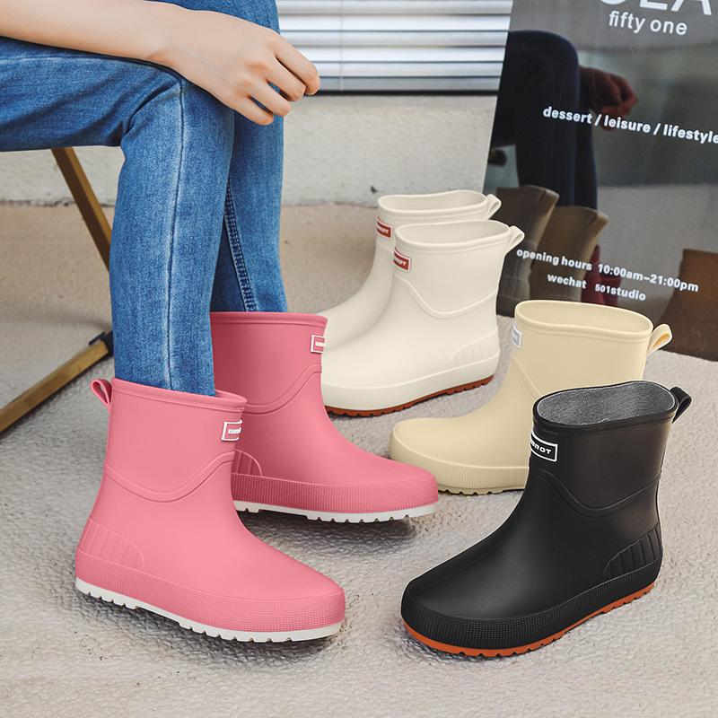 Новые женские японские резиновые сапоги средней высоты