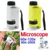 Набор биологического микроскопа со светодиодной подсветкой, портативный мини-микроскоп, питание от батареек, лабораторный ручной микроскоп, уличная детская игрушка