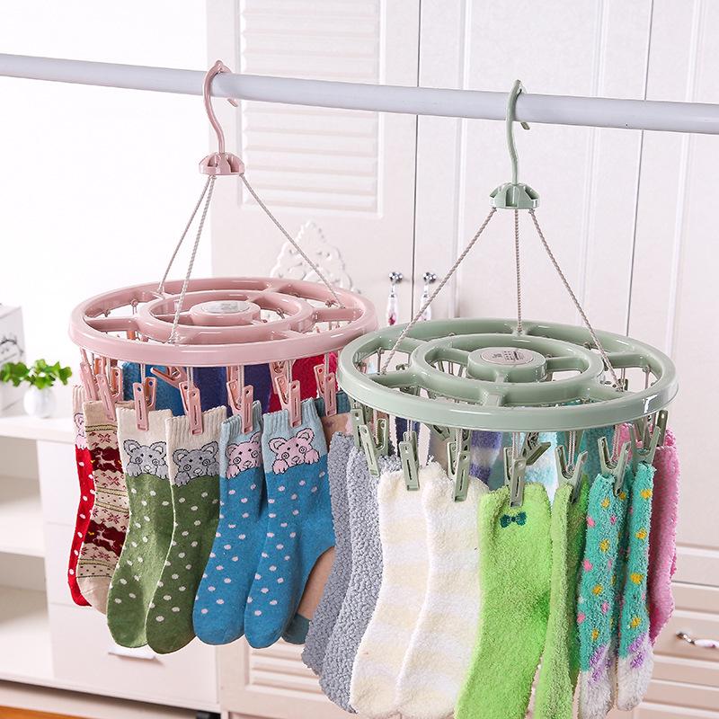 Sock Drying Windproof Underwear Rack With Thickened Multifunctional Hanger Clips