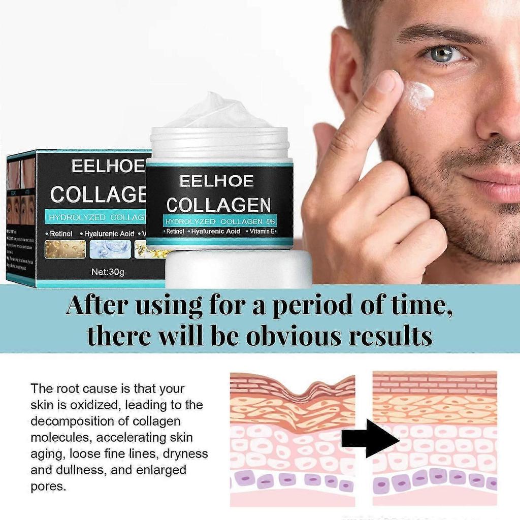 1PC Collagen Men's Anti-Aging Wrinkle Cream, 50g Face Moisturizer Age Rewind Anti Aging Cream for Men, Skin Firming and Tightening Lotion"--ZZ1