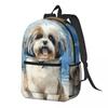 Ши-тцу на пляже Рюкзак Daypack Большая вместимость Детская Сумка для книг Школьная сумка Наплечные сумки для мужчин Женщин