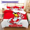 Sydney Swans Charge Bedding Quilt Set Quilt Cover Pillowcase Home Decoration Birthday Gift (1 * duvet cover + 2 * pillowcase, without core)
