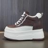 9 см кроссовки из натуральной кожи на платформе обувь осень новинка спорт и отдых высокая обувь на толстой подошве женская обувь на платформе тренд