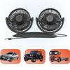 USB Car Fan Double Head Dashboard Electric Fan Strong Wind, Low Noise Cooling Device, 360-Degree Rotation Vehicles Fan