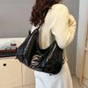 Simple Sewing Line PU Zipper Shoulder Bags Simplicity Bow Monochromatic Soft Versatile Crossbody Bags Fashion New