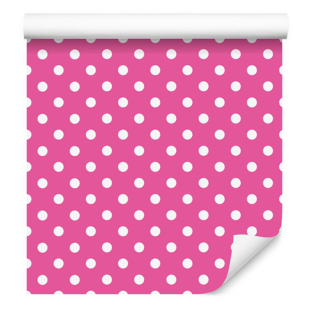 Purple Dots Wallpaper with Powder Pink Background for Living Room and Bedroom 50x1000