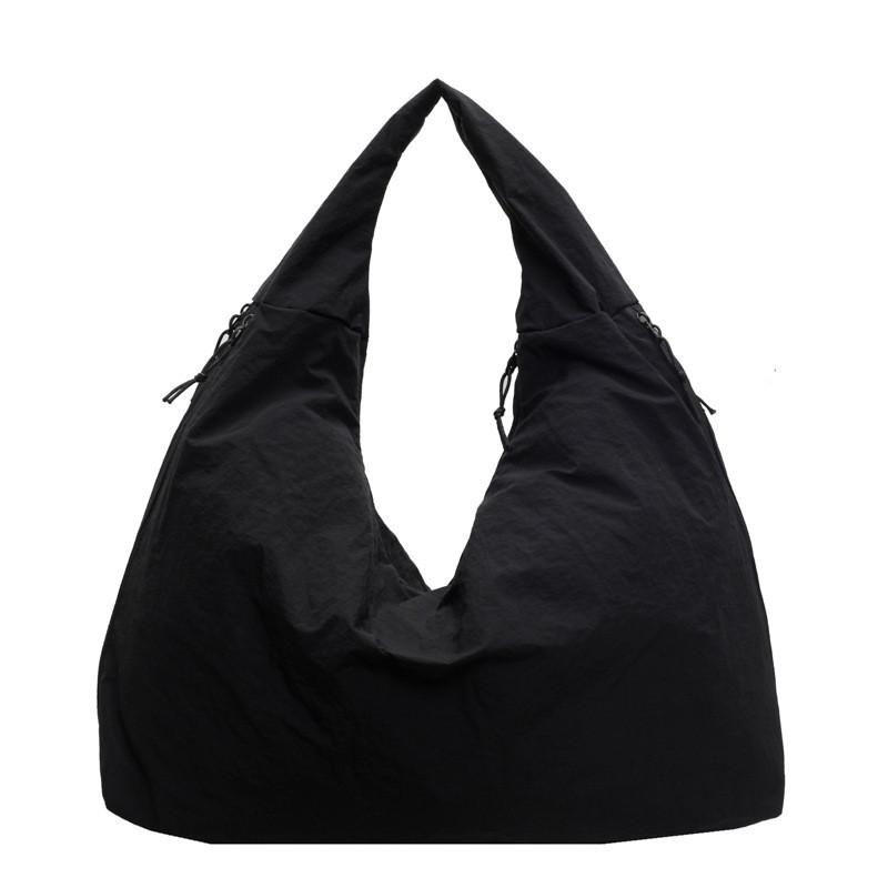 Casual Solid Color Canvas Tote Bag For Women With Large Capacity And Fashionable Stitching For Daily Use