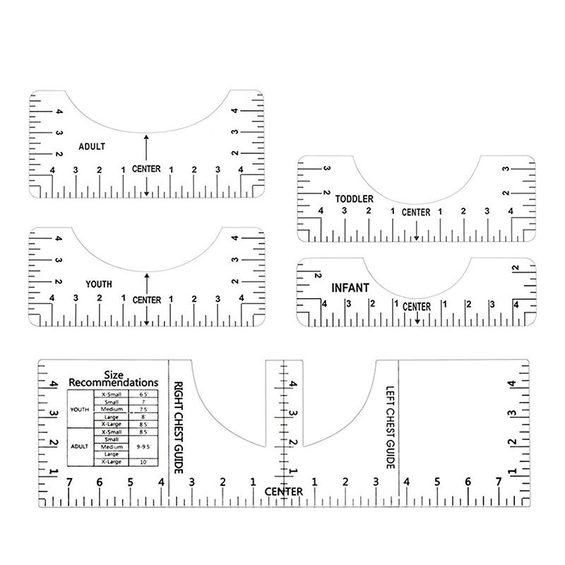 5 шт. линейка для выравнивания футболок для руководства линейкой для измерения размеров футболок инструмент для черчения