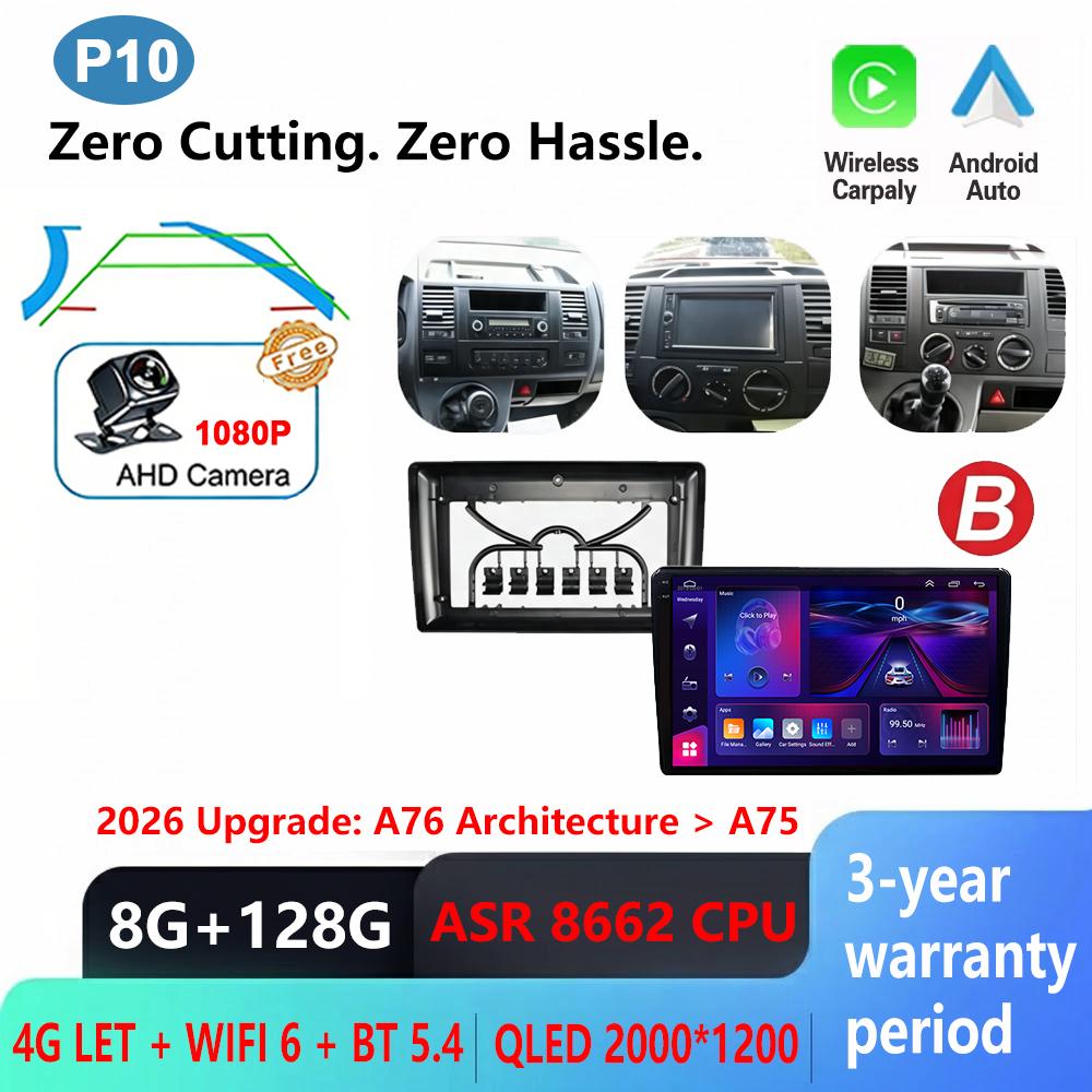 CPU ASR8662 Android 16 Car For Volkswagen Multivan T5 2003 - 2015 Carplay Multimedia Player Car Radio GPS Navigator stereo DVD
