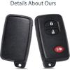 Key Fob Shell Case Replacement Fits for Toyota 4Runner Prius C Prius V Venza Scion TC 2010- Keyless Entry Remote Control 3 Button Pad Key Cover (
