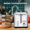 Steel Toaster 2 Slice with 1.5” Wide Slot & Removable Crumb Tray, 5 Shade Options and Bagel/Defrost/Canc