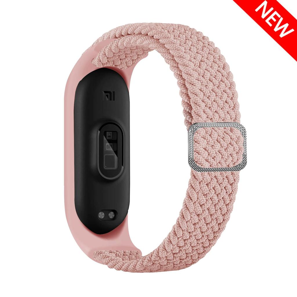 Тканый нейлоновый ремешок для Mi Band 8 7 6 Эластичный регулируемый нейлоновый браслет для Xiaomi Mi Band 4 3 5 6 7