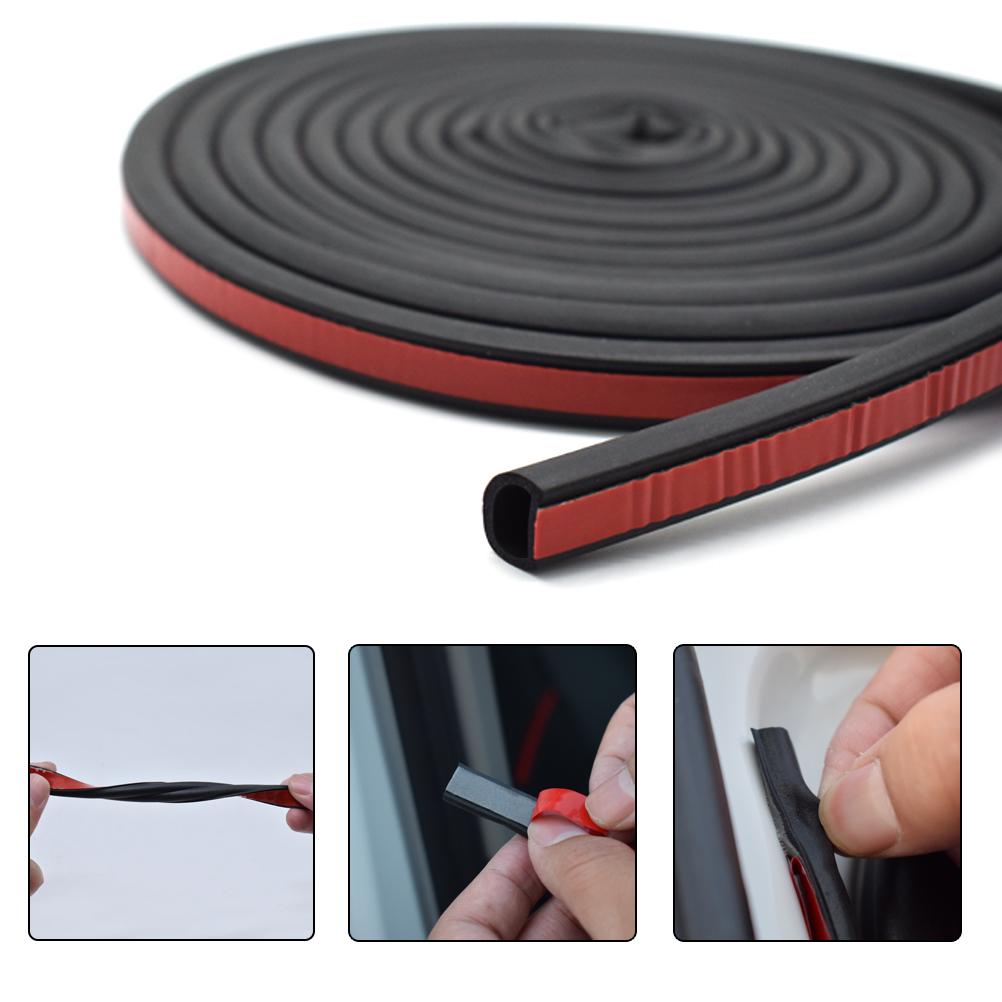 Universal Big D Shape Car Door Seal Anti Dust Noise Weatherstrip Soundproof Sealing Rubber Strip Trim Auto Rubber Seals 14FT 5M
