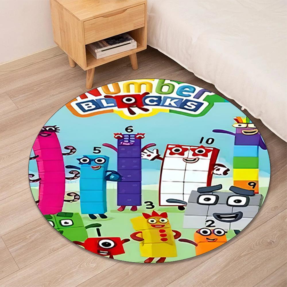 Коврик круглый с принтом Numberblocks, ковер, коврик под стул, ковер для зоны, коврики для прихожей, для офисного кресла, гостиной, спальни, кухни.