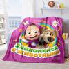 Russian animation Fairy Tale Masha and the Bear Cartoon Blanket Soft Four Seasons Home Bed Blanket Sofa Cover Office Napping Picnic Blanket M3