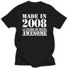 Сделано в 2008 15 лет быть крутым Футболки Графический Хлопок Уличная одежда Короткий рукав Подарки на день рождения Летний стиль Футболка Мужская