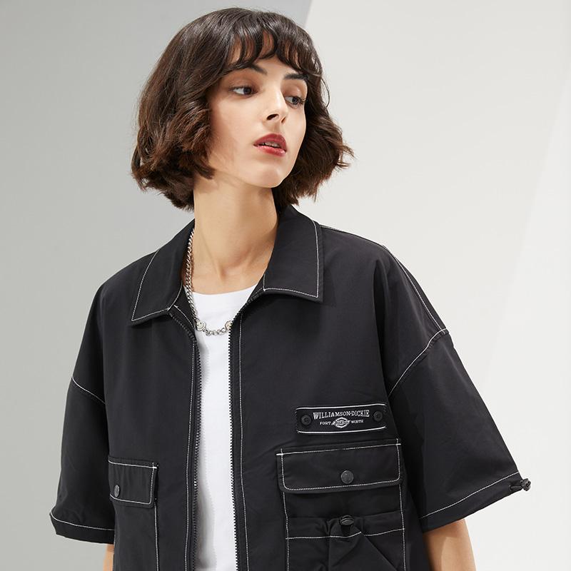 Dickies Твиловая рабочая рубашка с карманом, короткий рукав, унисекс, черная DK010174BLK