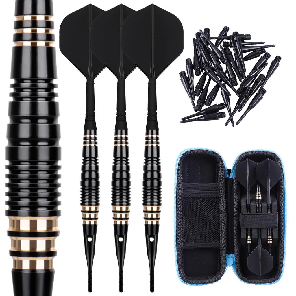 Cyeelife Pro Soft Tip Darts Set Comes with 30 Extra Dart Tips and Gift Storage Darts Plastic Tips 18g, Box,