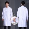 Doctor Coat White Long-Sleeved V-Neck Anti-Fouling Lab Coat Men Women Multi-Pocket Design Work Lab Coat