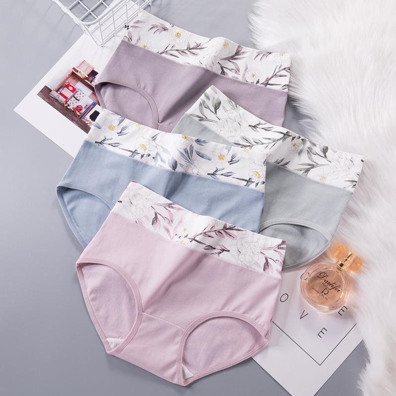 High Waist Women's Panties Breathable Cotton Underwear Briefs Ladies Underpants Plus Size