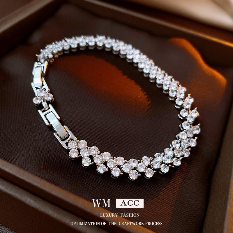 Геометрический кристалл циркония на звеньях Браслет Женский Стильный Минималистичный Регулируемый Манжета Ювелирный Аксессуар