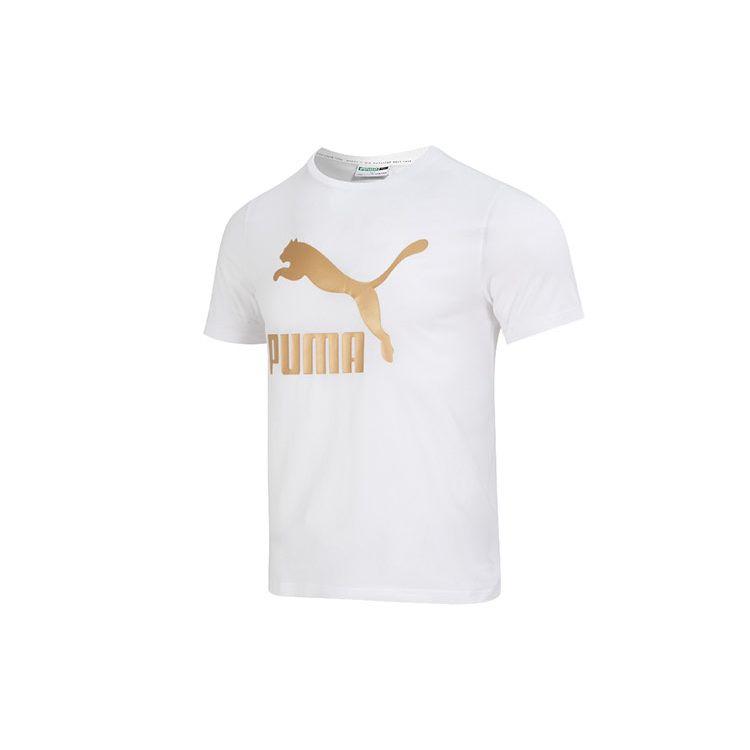 Puma Повседневная спортивная футболка с коротким рукавом для мужчин, топы, белая 621559-02