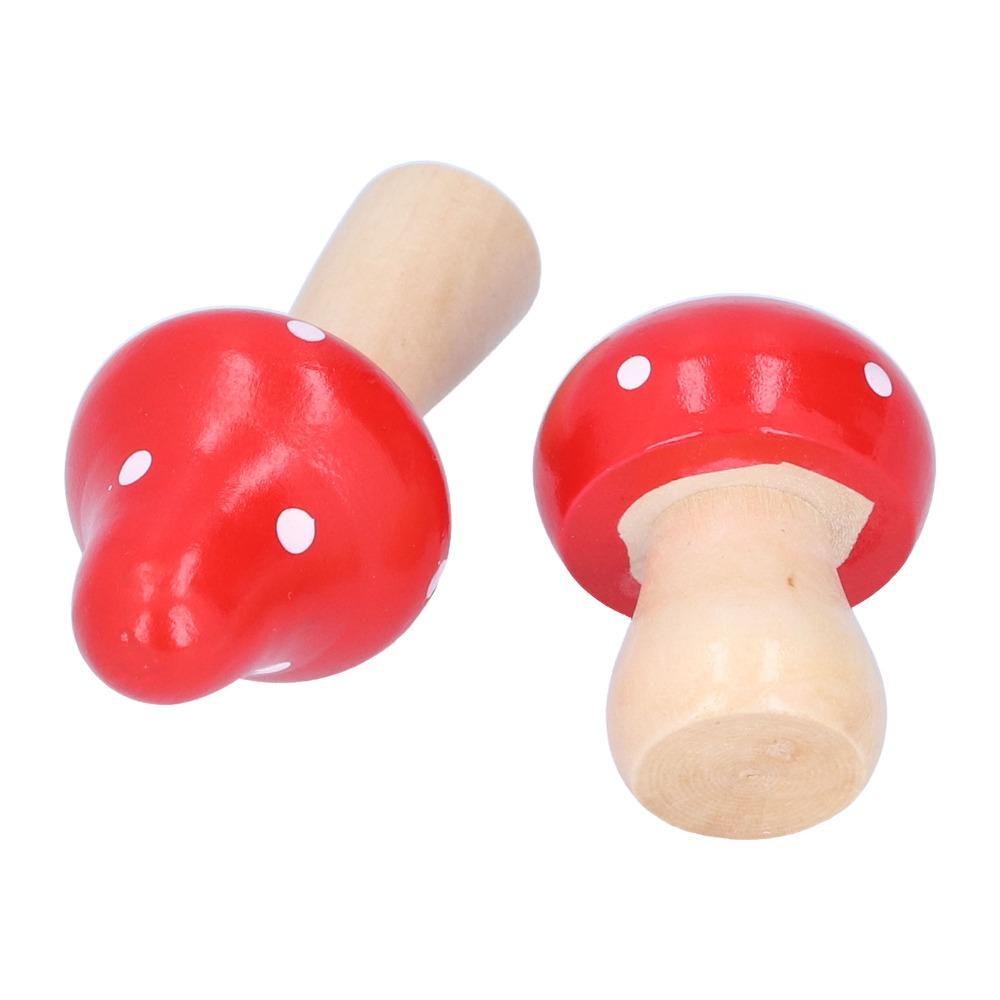 3pcs Wood Mushroom Ornament S L M Indoor Decoration Figurine Festival Gift Ornament Bedroom