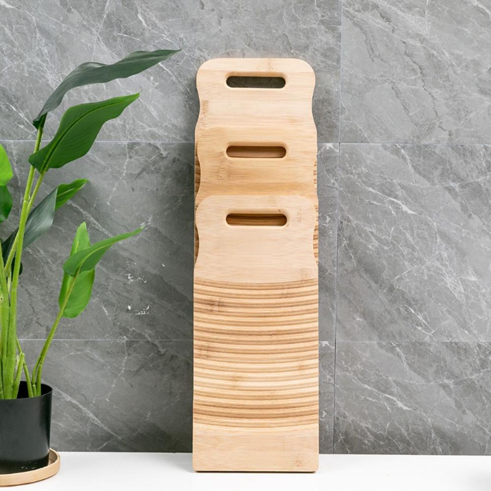Rectangle Durable Anti-slip Bamboo Scrubboards Laundry Board Clothes Cleaning Tools Washboard